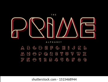 Vector of stylized modern font and alphabet