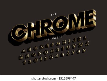 Vector of stylized modern font and alphabet