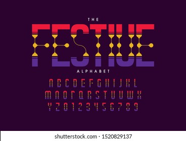 Vector of stylized modern font and alphabet