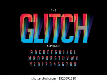Vector of stylized modern font and alphabet