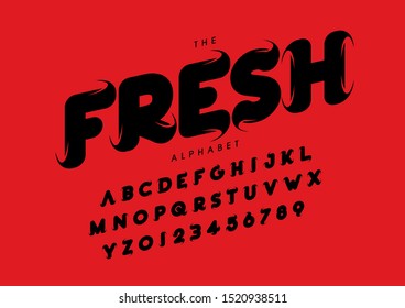 Vector of stylized modern font and alphabet