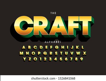 Vector of stylized modern font and alphabet