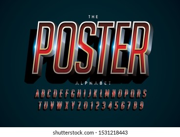 Vector of stylized modern font and alphabet