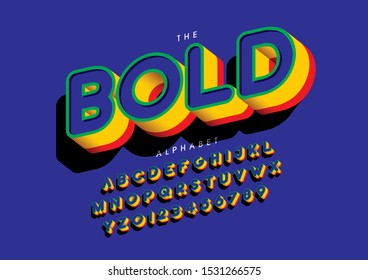 Vector of stylized modern font and alphabet