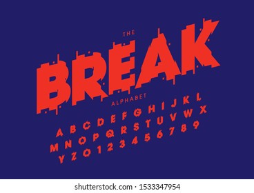 Vetor de fonte e alfabeto modernos estilizados