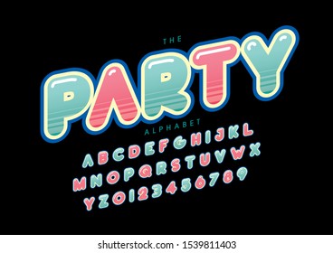 Vector of stylized modern font and alphabet
