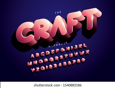 Vector of stylized modern font and alphabet