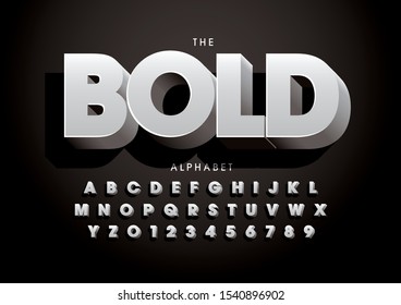 Vector of stylized modern font and alphabet