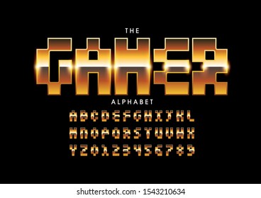 Vector of stylized modern font and alphabet