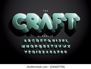 Vector of stylized modern font and alphabet