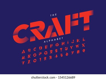 Vector of stylized modern font and alphabet