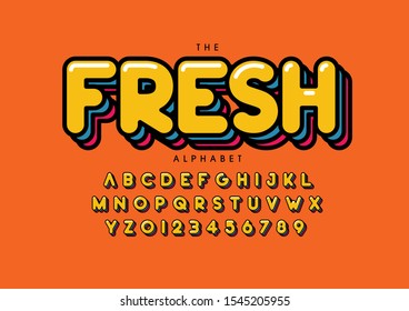 Vector of stylized modern font and alphabet