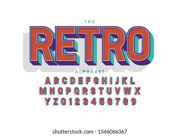 Vector of stylized modern font and alphabet