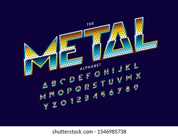 Vector of stylized modern font and alphabet