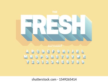 Vector of stylized modern font and alphabet