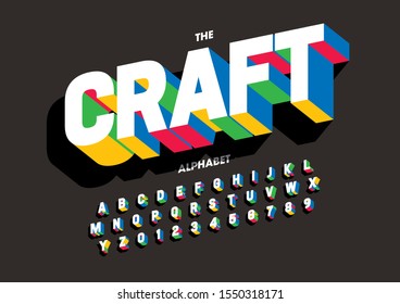 Vector of stylized modern font and alphabet