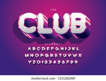 Vector of stylized modern font and alphabet