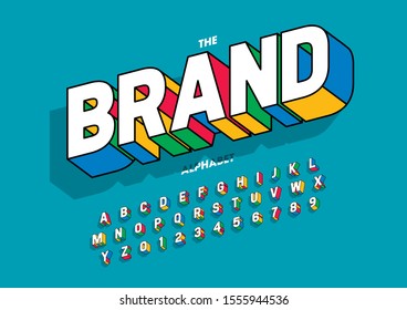 Vector of stylized modern font and alphabet