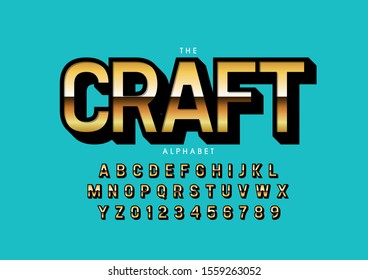 Vector of stylized modern font and alphabet