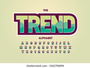 Vector of stylized modern font and alphabet