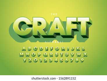 Vector of stylized modern font and alphabet