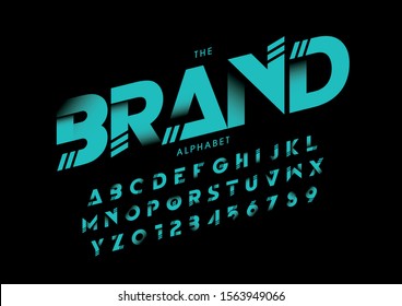 Vector of stylized modern font and alphabet