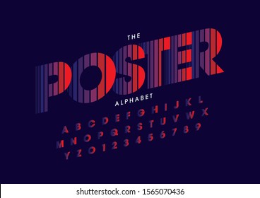 Vector of stylized modern font and alphabet