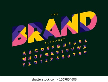 Vector of stylized modern font and alphabet
