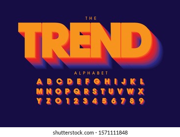 Vector de letra y alfabeto modernos estilizados
