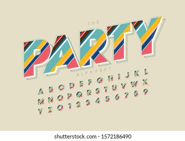 Vector of stylized modern font and alphabet