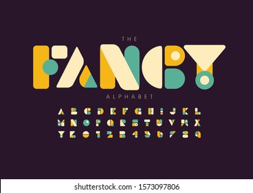 Vector of stylized modern font and alphabet