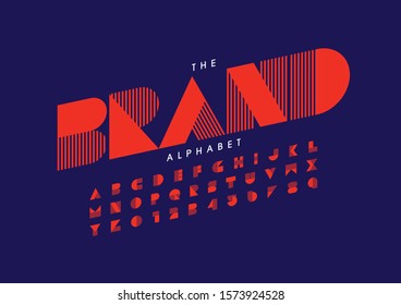 Vector of stylized modern font and alphabet