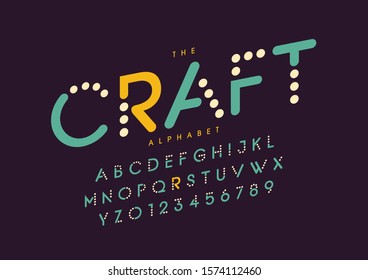 Vector of stylized modern font and alphabet