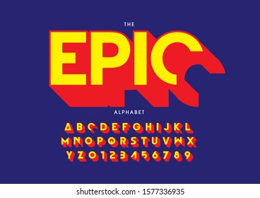 Vector of stylized modern font and alphabet