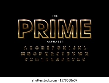Vector of stylized modern font and alphabet
