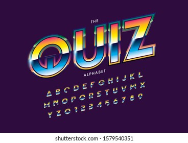Vector of stylized modern font and alphabet