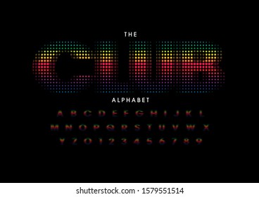 Vector of stylized modern font and alphabet