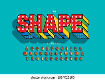 Vector of stylized modern font and alphabet