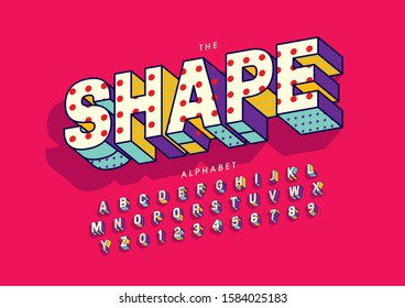 Vector of stylized modern font and alphabet