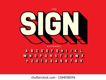 Vector of stylized modern font and alphabet