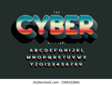 Vector de letra y alfabeto modernos estilizados