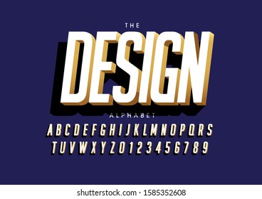 Vector of stylized modern font and alphabet
