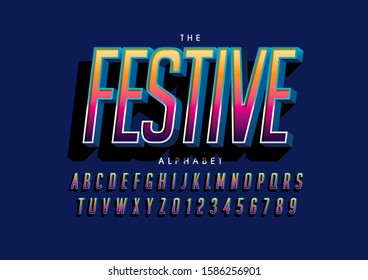 Vector of stylized modern font and alphabet