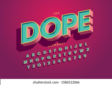 Vector of stylized modern font and alphabet