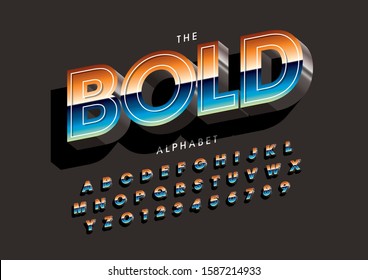 Vector of stylized modern font and alphabet