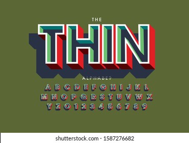 Vector of stylized modern font and alphabet