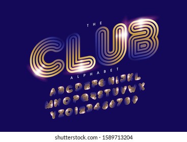 Vector of stylized modern font and alphabet