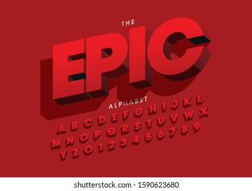 Vector of stylized modern font and alphabet