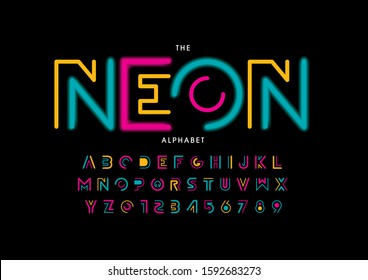 Vector of stylized modern font and alphabet