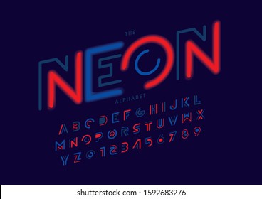 Vector of stylized modern font and alphabet